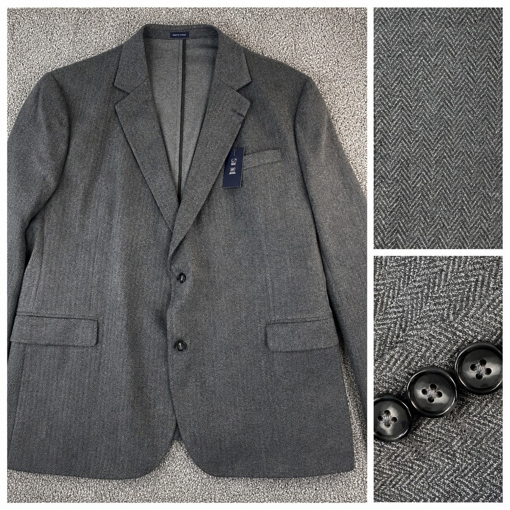 Stafford Blazer 54 Long Sport Coat Herringbone Stretch Comfort Business NEW $188